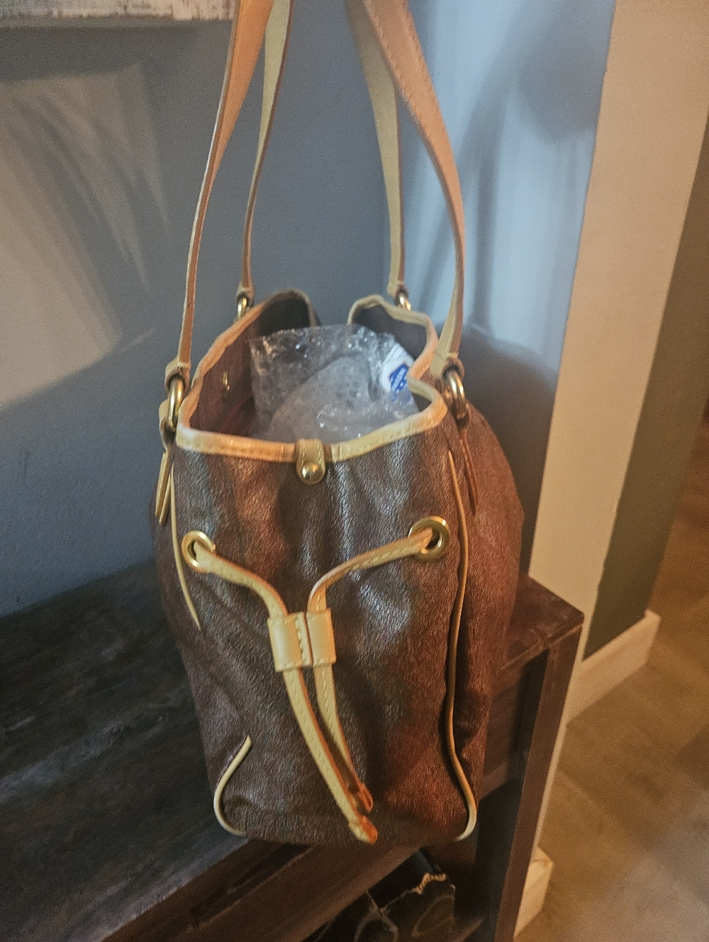 Etro Brown Paisley Leather Trim Shoulder Bag - Picture 2 of 12